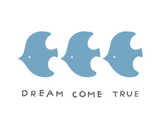 北欧風のかわいい青い鳥／手描きイラスト素材