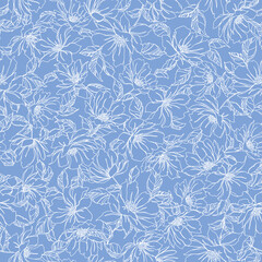 Seamless and beautiful flower illustration pattern,
