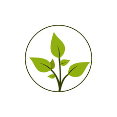 Green Leaves Vector Logo Design