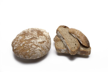 white background traditional South Tyrolean farmhouse bread