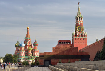 Fototapeta premium Red Square and Spasskaya tower of the Moscow Kremlin