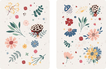 Two floral cards. Universal design. Good for greeting cards, invitations, flyers and other graphic design.