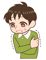 Clip art of a child in a cold weather