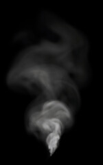 Curved Puff of White Smoke not too dense on Black