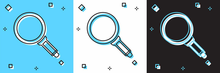 Set Frying pan icon isolated on blue and white, black background. Fry or roast food symbol. Vector