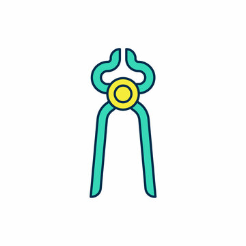 recommend clip art: Filled outline Blacksmith pliers tool icon isolated on white background. Vector