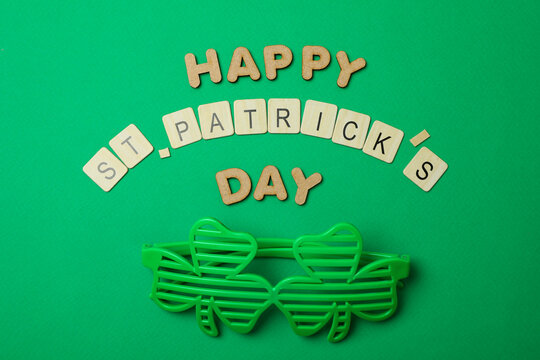 Concept of Happy St.Patrick's Day on green background