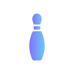 Bowling pin vector icon with gradient