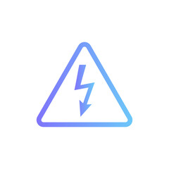 High voltage sign vector icon with gradient