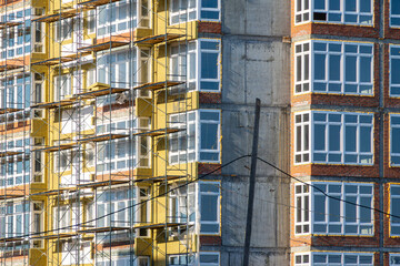 Fototapeta premium insulation with mineral insulation boards of the facade of a residential building