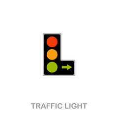 Traffic Light flat icon. Colored element sign from transport collection. Flat Traffic Light icon sign for web design, infographics and more.