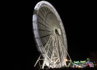 White waterwheel in long exposure