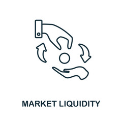 Market Liquidity icon. Line element from market economy collection. Linear Market Liquidity icon sign for web design, infographics and more.