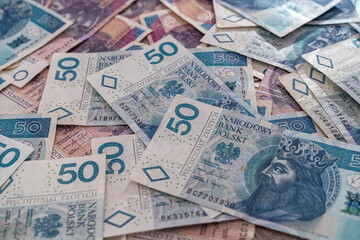 Fototapeta na wymiar Background made from different poland money 10 20 50 100 pln zl zloty banknote