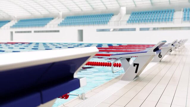Close-up View Of Olympic Swimming Pool
