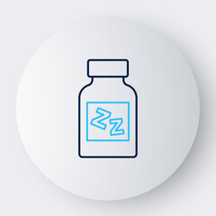 Line Sleeping pill icon isolated on white background. Colorful outline concept. Vector