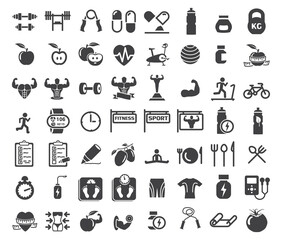 Health and Fitness icon set