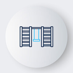 Line Wooden Swedish wall icon isolated on white background. Swedish stairs. Colorful outline concept. Vector