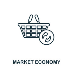 Market Economy icon. Line element from market economy collection. Linear Market Economy icon sign for web design, infographics and more.