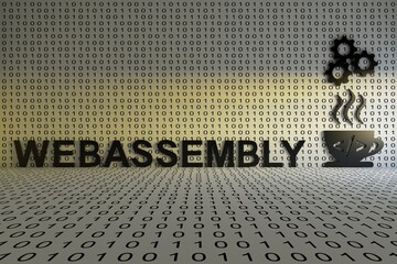 WEBASSEMBLY concept text sunlight 3D illustration