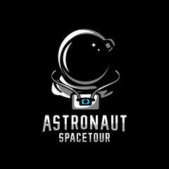 astronaut logo illustration vector, logo template, sport, game