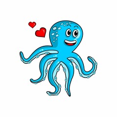 octopus logo vector on white background
