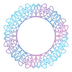 Circle frame in form of mandala. Pattern for Henna Mehndi or tattoo decoration. Decorative ornament in ethnic oriental style, vector illustration.