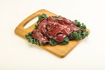 Raw chicken liver for cooking
