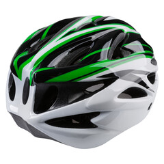 protective helmet, for a cyclist or for other extreme sports, back side, on a white background