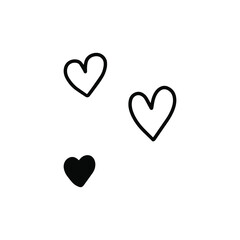 Set of hand drawn heart. Vector illustration for your graphic design. 