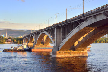 Communal bridge across the Yenisei.