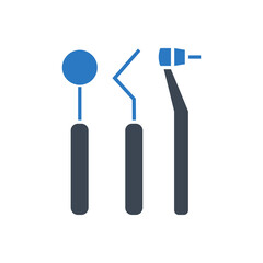 Dental Tool Related Vector Glyph Icon. Dental Tools sign. Isolated on White Background