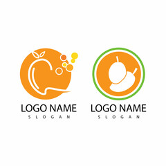 Naklejka premium Mango logo template vector icon design Illustration