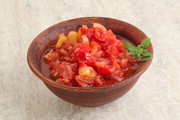 Hungary vegetarian Lecho with vegetables