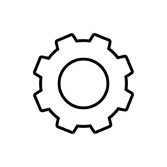 Gear line icon, vector outline logo isolated on white background