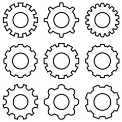 Gear line icon, vector outline logo isolated on white background