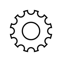 Gear line icon, vector outline logo isolated on white background