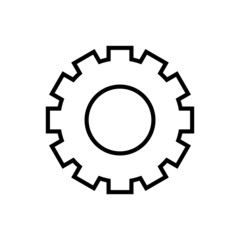 Gear line icon, vector outline logo isolated on white background