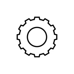 Gear line icon, vector outline logo isolated on white background