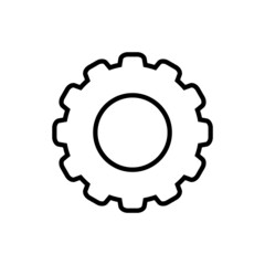 Gear line icon, vector outline logo isolated on white background