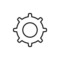 Gear line icon, vector outline logo isolated on white background