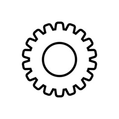 Gear line icon, vector outline logo isolated on white background