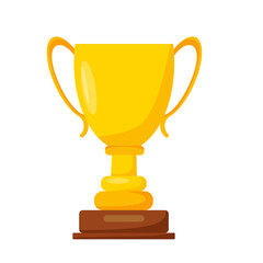 Golden cup. Reward. Vector cartoon illustration