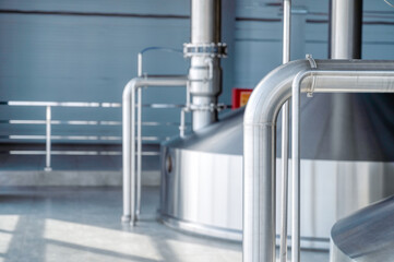 Naklejka premium Heavy duty steel pipelines for pumping liquids.