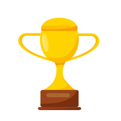 Golden cup. Reward. Vector cartoon illustration
