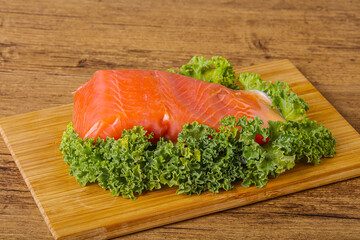 Salmon fillet slice for cooking