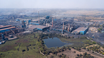 Arial shot of factory