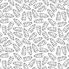 Water bottle. Seamless vector pattern (background). Cartoon print. 