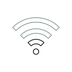 Set of Wireless network sign symbol icon black color

