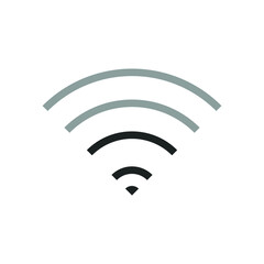 Set of Wireless network sign symbol icon black color
